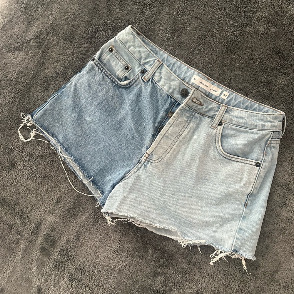 Two-Tone Jean Shorts
